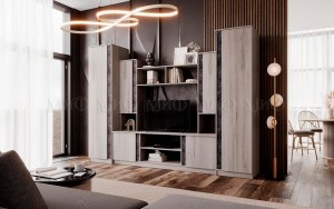 Гостиная Атлантида-5 (Миф) Дуб Крафт серый